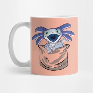 Axolotl Pocket Cute Blue Mug